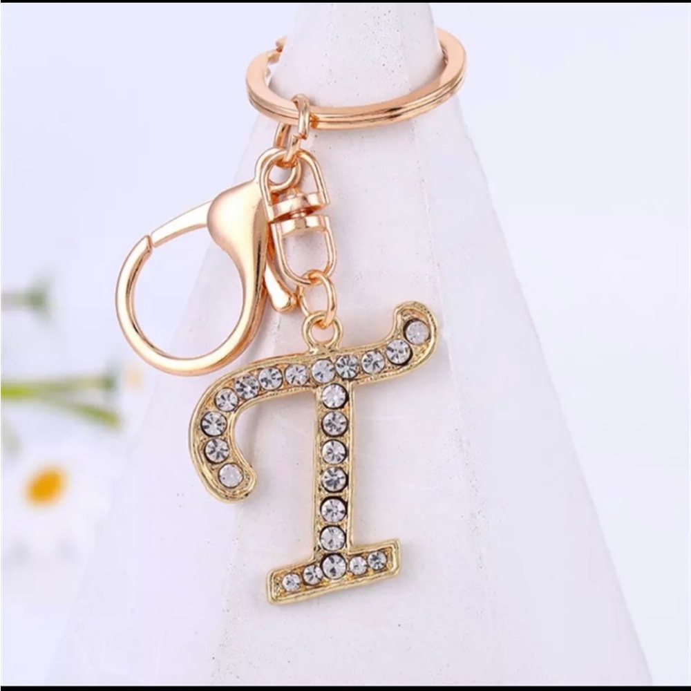 NEW!! Luxury Bag Charmz- Gold Rhinestone Letter T